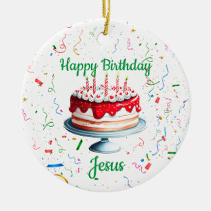 Décoration En Céramique Joyeux Anniversaire de Jésus