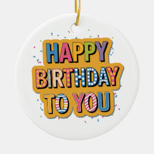 Décoration En Céramique Joyeux Anniversaire Motif