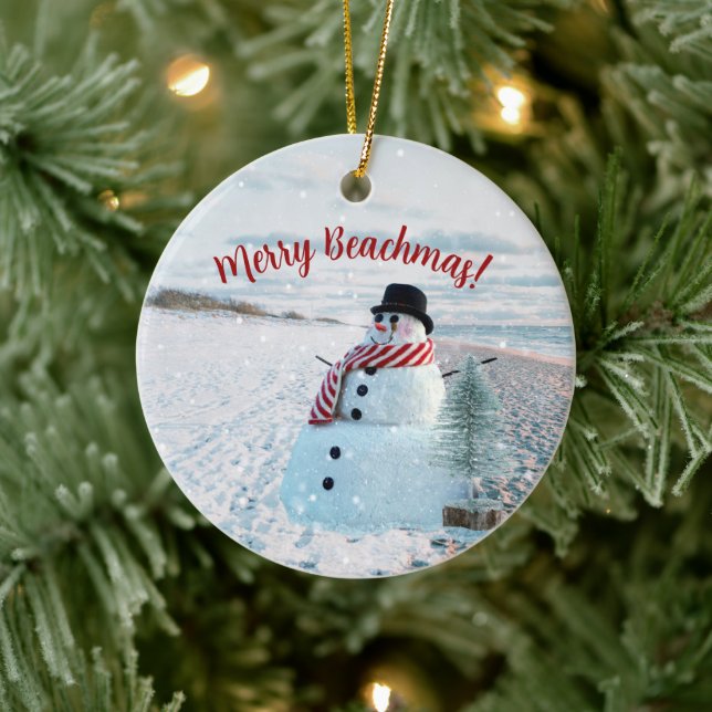Décoration En Céramique Joyeux Beachmas Snowy Sandy Snowman - (Arbre)