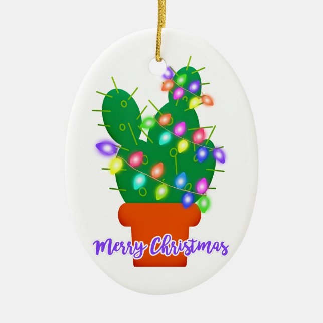 Décoration En Céramique joyeux cactus de noël (Devant)