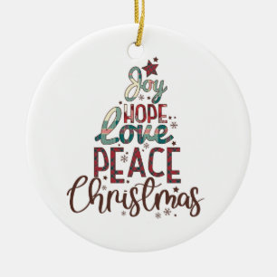Décoration En Céramique Joyeux cadeau de Noël Amour Paix Noël
