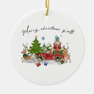 Décoration En Céramique Joyeux cadeau de Noël Yall