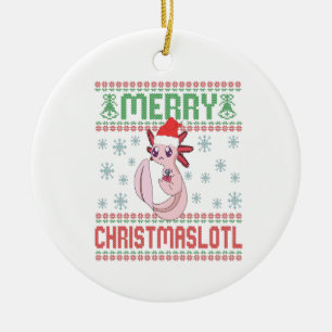 Décoration En Céramique Joyeux Christmaslotl mignon Axolotl Doux moche Cad