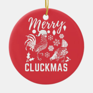 Décoration En Céramique Joyeux Cluckmas Poulet