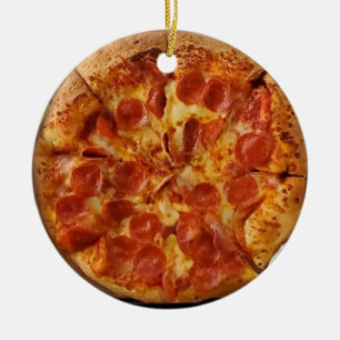 Décoration En Céramique Joyeux Crustmas Plat Profond Pepperoni Pizza
