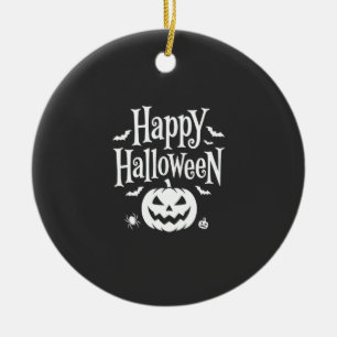 Décoration En Céramique Joyeux Halloween Citrouille Chauve-Souris Araignée