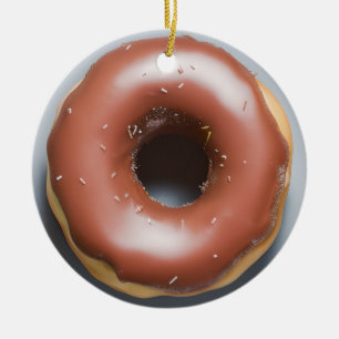 Décoration En Céramique Joyeux Holi-Glaze   Funny Donut Pun Noël