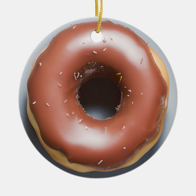 Décoration En Céramique Joyeux Holi-Glaze | Funny Donut Pun Noël (Devant)