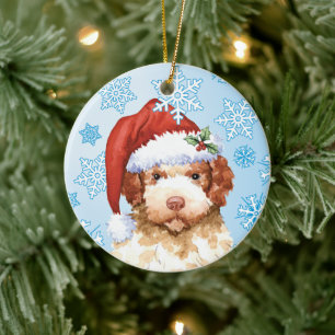 Décoration En Céramique Joyeux Howlidays Lagotto Romagnolo Ornament en cér