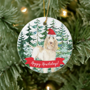 Décoration En Céramique Joyeux Howlidays Spinone Italiano Chien Noël Orn