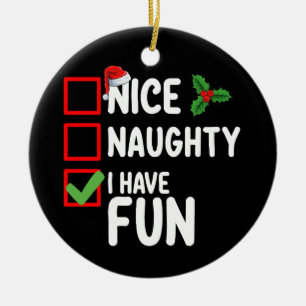 Décoration En Céramique Joyeux Mauvais J'ai Amusement Père Noël Liste de N
