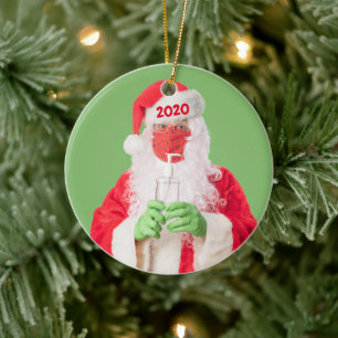 Décoration En Céramique Joyeux Noël 2020 Père Noël Hand Sanitizer TP