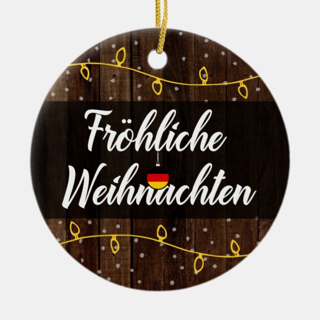 Décoration En Céramique Joyeux Noël allemand, Fröhliche Weihnachten (Devant)