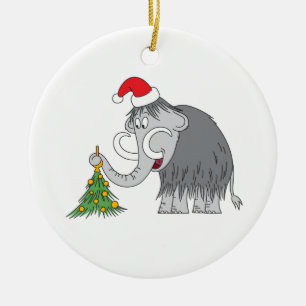 Décoration En Céramique Joyeux Noël Arbre mignon Mammoth Santa Hat