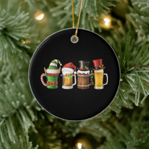 Décoration En Céramique Joyeux Noël Bières Buveur Père Noël Amateur de Biè