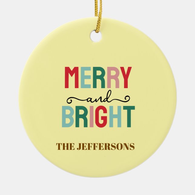 Décoration En Céramique Joyeux Noël Bonne Année en famille (Devant)