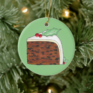 Décoration En Céramique Joyeux Noël britannique British Cake Slice Festive