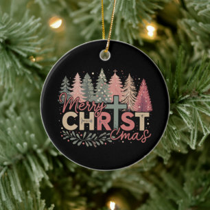 Décoration En Céramique Joyeux Noël Croix Foi Jésus Histoire Chrétienne