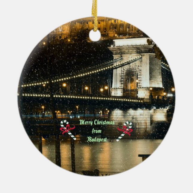 Décoration En Céramique Joyeux Noël de Budapest (Dos)