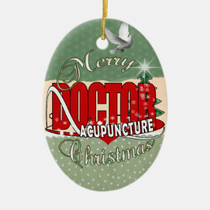 DÉCORATION EN CÉRAMIQUE JOYEUX NOËL DE DOCTEUR ACUPUNCTURE