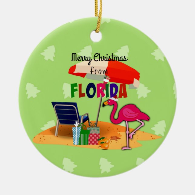 Décoration En Céramique Joyeux Noël de Floride (Devant)
