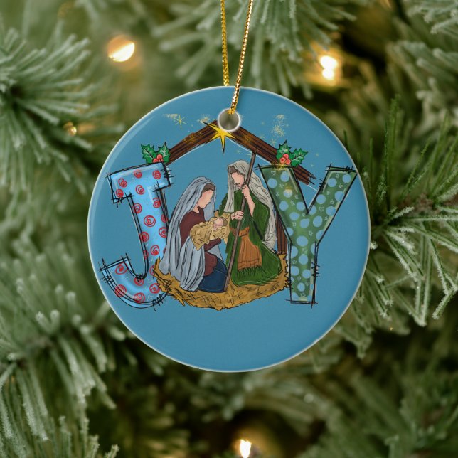 Décoration En Céramique Joyeux Noël de la Nativité (Arbre)