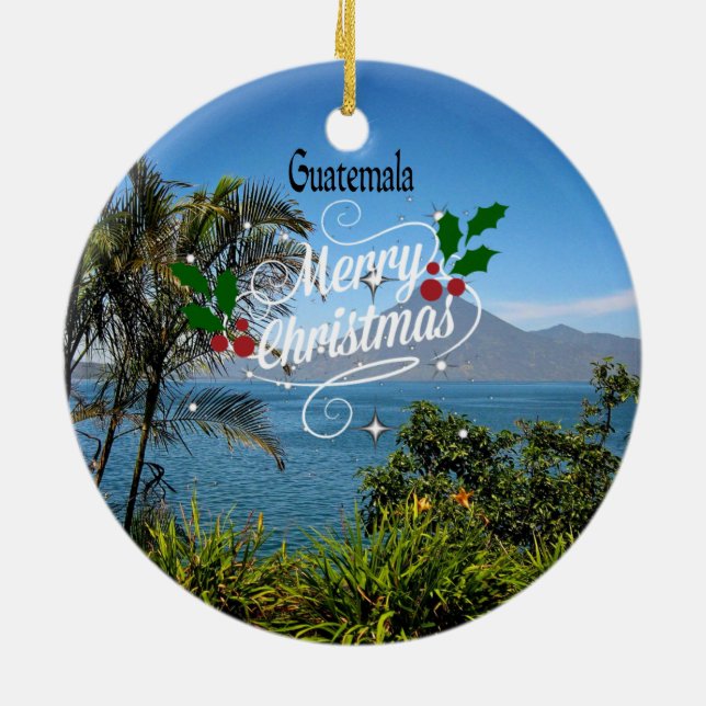 Décoration En Céramique Joyeux Noël du Guatemala (Dos)