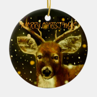 Décoration En Céramique Joyeux Noël D'Un Cerf
