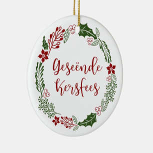Décoration En Céramique Joyeux Noël en Afrikaans Geseënde Kersfees