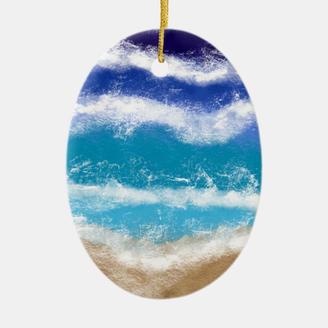 Décoration En Céramique Joyeux Noël en mer | Noël balnéaire    (Devant)