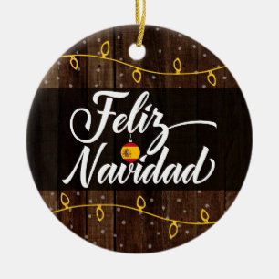 Décoration En Céramique Joyeux Noël espagnol, Feliz Navidad