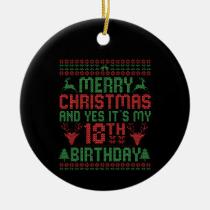 Décoration En Céramique Joyeux Noël Et Oui C'est mon cadeau d'anniversaire