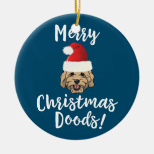 Décoration En Céramique Joyeux Noël Goldendoodle Funny Golden Doodle