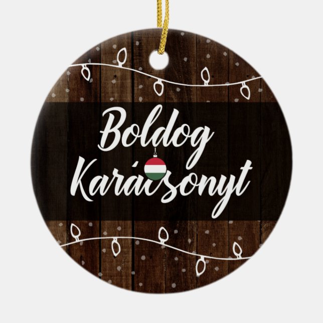 Décoration En Céramique Joyeux Noël hongrois Boldog Karácsonyt (Devant)