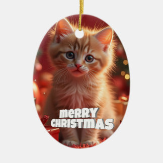Décoration En Céramique Joyeux Noël Kitty 