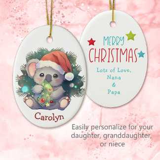 Décoration En Céramique Joyeux Noël Koala Ours Enfants Noël