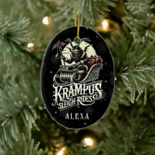 Décoration En Céramique Joyeux Noël Krampus Krampus Promenades en traîneau