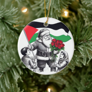 Décoration En Céramique Joyeux Noël, Palestine : Juste Cause Unity Ornam