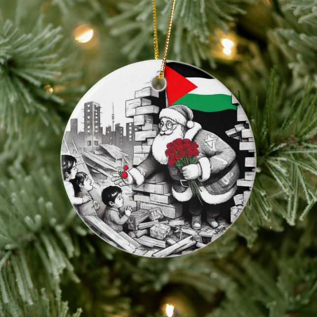 Décoration En Céramique Joyeux Noël, Palestine : Juste Cause Unity Ornam (Arbre)