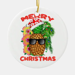Décoration En Céramique Joyeux Noël Père Noël Ananas