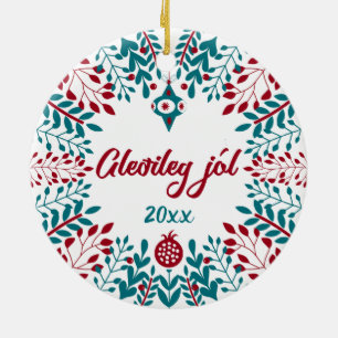 Décoration En Céramique Joyeux Noël, vœu de Noël islandais