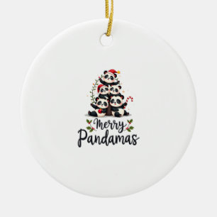 Décoration En Céramique Joyeux Pandamas Pun Panda Noël (2)