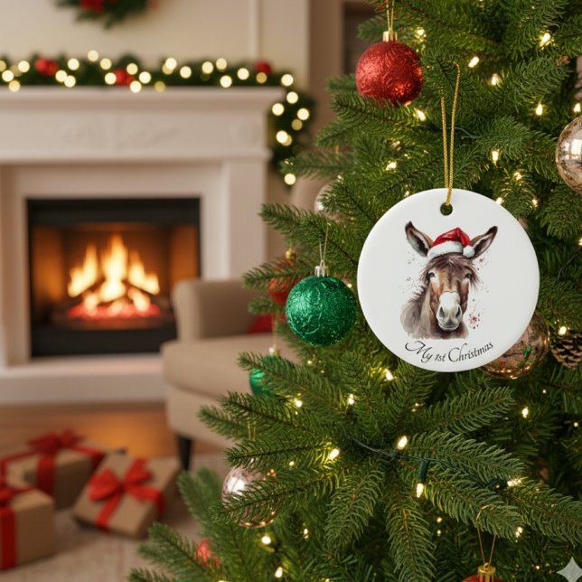 Décoration En Céramique Joyeux petit âne de Noël, coutume (Créateur téléchargé)