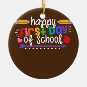 Décoration En Céramique Joyeux Premier Jour De L'École Enseignant Cadeau D