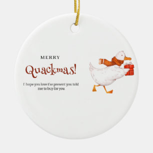 Décoration En Céramique Joyeux Quackmas ! Carte de Noël drôle de canard, m