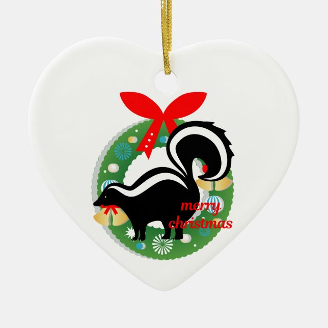 Décoration En Céramique joyeux skunk de noël (Devant)
