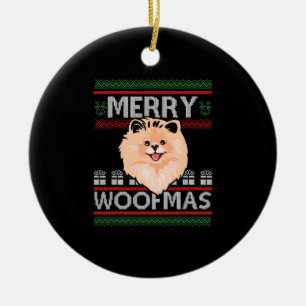 Décoration En Céramique Joyeux Woofmas Pomeranian Noël Amoureux des chiens
