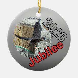 Décoration En Céramique Jubilé d'ornement du cercle de céramique 2023