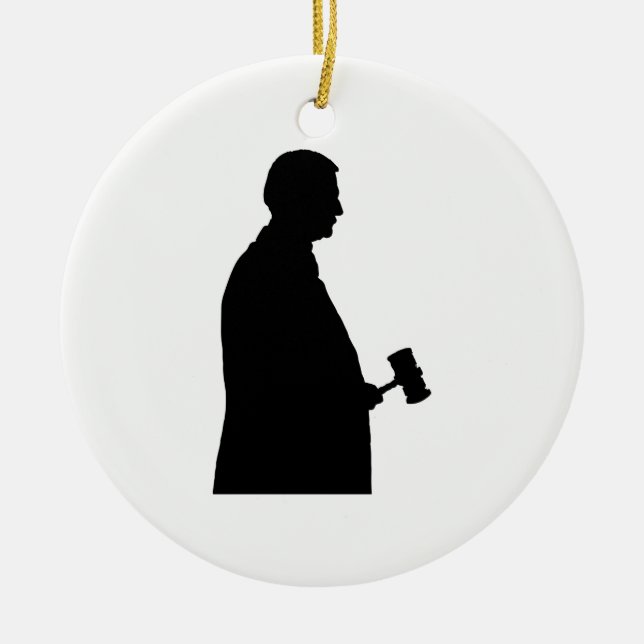 Décoration En Céramique Juge avec la silhouette de Gavel (Devant)