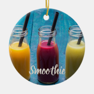 Décoration En Céramique Jus de smoothie boisson mangue orange kiwi cadeau